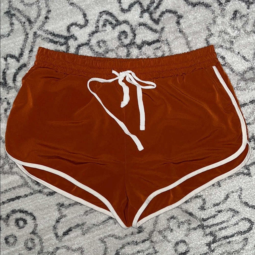 Women's Burnt Orange Athletic Shorts/Hot Pants w/ Drawstring